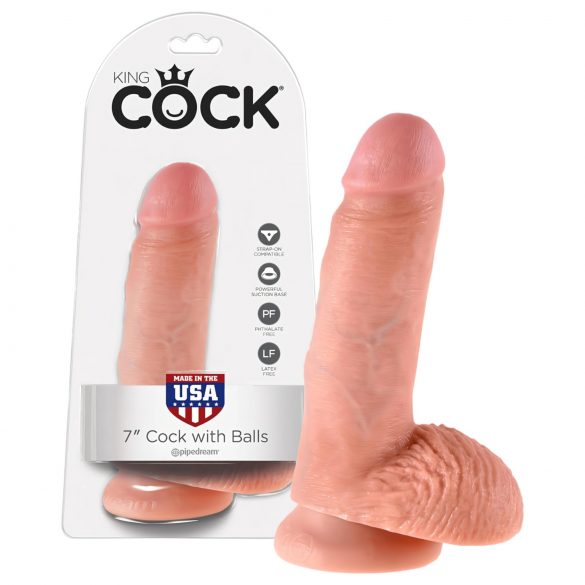 King Cock 7 natur dildo med bollar (18 cm)