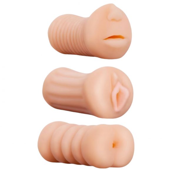 Juicy ficklopp-set (3 delar) - vagina, mun, rumpa