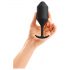 b-vibe Snug Plug 4 - dubbla kulor analdildo (257g) - svart