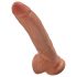 King Cock 9'' Dildo med pung (23 cm) - Brun