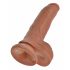 King Cock 9'' Dildo med pung (23 cm) - Brun