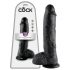 King Cock 25 cm dildó med bollar - svart