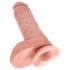 King Cock 8 dildo med pung (20 cm) - naturlig