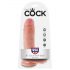 King Cock 8 dildo med pung (20 cm) - naturlig