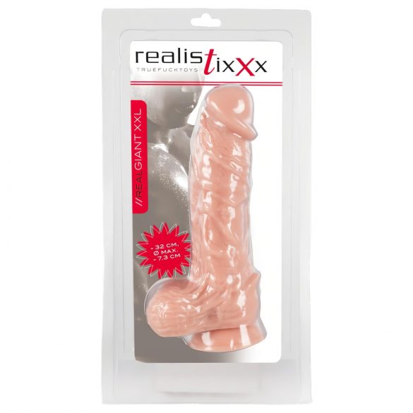 Realistisk Giant XXL - naturtro dildo (32 cm) - naturlig