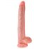 King Cock 14 med pung 35 cm dildo - naturfärg