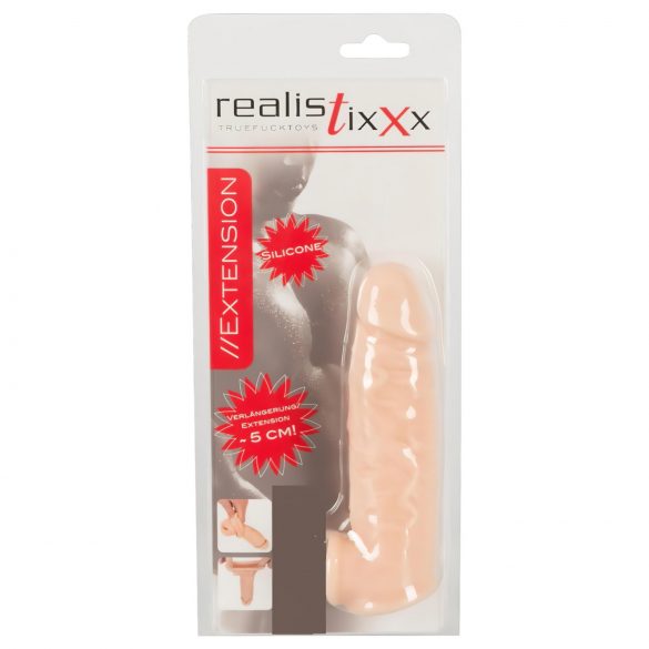 Realistixxx - realistisk penishylsa med ring - 16cm (natur)