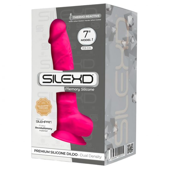 Silexd 7 - Formbar stavadildo med sugkopp - 17,5 cm (rosa)