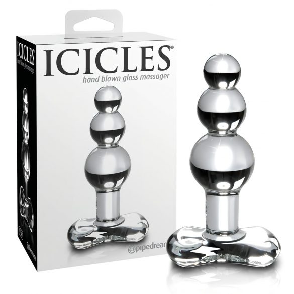 Icicles No. 47 - Trippel pärlglasanalplugg (transparent)