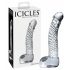 Icicles No. 61 - Elegant glasdildo med testiklar és penis (transparent)