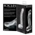 Icicles No. 61 - Elegant glasdildo med testiklar és penis (transparent)