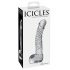 Icicles No. 61 - Elegant glasdildo med testiklar és penis (transparent)