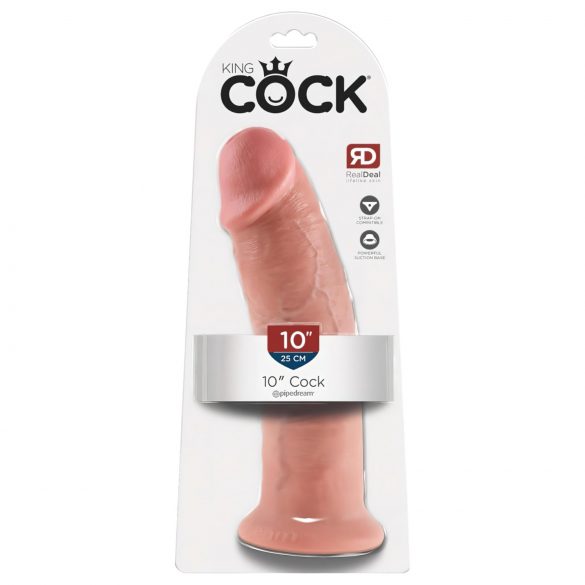 King Cock 10 - stor sugkoppdildo (25cm) - natur