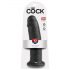 King Cock 10 - stor sugkopp dildo (25cm) - svart