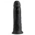 King Cock 10 - stor sugkopp dildo (25cm) - svart