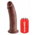 King Cock 10 - Stor sugkoppdildo (25cm) - brun