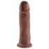 King Cock 10 - Stor sugkoppdildo (25cm) - brun