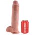 King Cock 11 - sugkopps-dildo med pung (28cm) - naturfärg