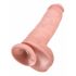 King Cock 11 - sugkopps-dildo med pung (28cm) - naturfärg