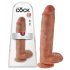 King Cock 28 cm med sugkopp - mörk naturfärg