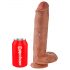 King Cock 28 cm med sugkopp - mörk naturfärg