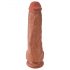 King Cock 28 cm med sugkopp - mörk naturfärg