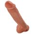 King Cock 28 cm med sugkopp - mörk naturfärg