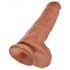 King Cock 28 cm med sugkopp - mörk naturfärg