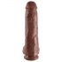 King Cock 11 - Brun dildo med sugkopp och bollar, 28 cm