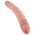 King Cock 12 Slim - Livsäkta dubbel dildo (31cm) - Naturfärg