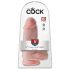 King Cock 9 Chubby - sugproppkuk, med pung (23cm) - naturfärg