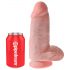 King Cock 9 Chubby - sugproppkuk, med pung (23cm) - naturfärg