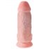 King Cock 9 Chubby - sugproppkuk, med pung (23cm) - naturfärg