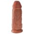 King Cock 9 Chubby - sugkopp, dildo (23 cm) - mörk naturlig