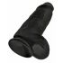 King Cock 9 Chubby - sugkopp dildo med pungkula (23cm) - svart