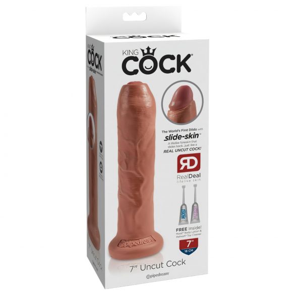 King Cock 7 - realistisk dildo (18cm) - mörk natur