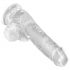 King Cock Clear 6 - sugande dildo med sugfot och pung (15 cm)