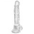 King Cock Clear 20cm - Självhäftande dildo med pung