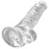 King Cock Clear 20cm - Självhäftande dildo med pung