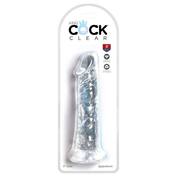 King Cock Clear 8 - Sugande stor dildo (20cm)