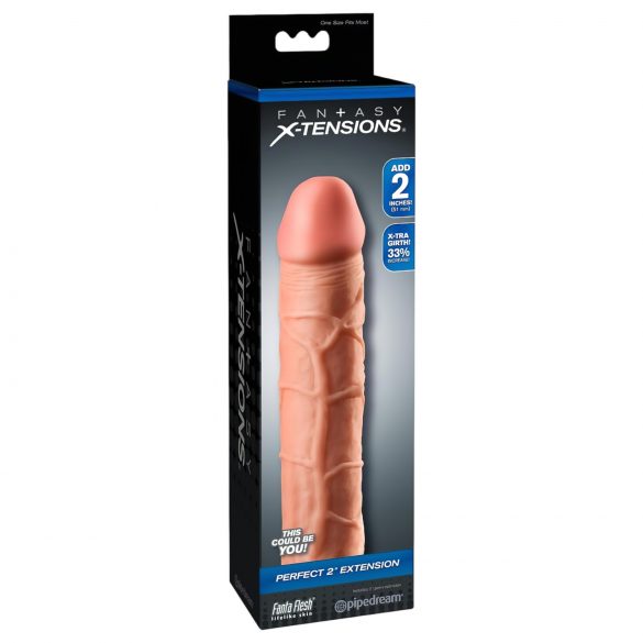 X-TENSION Perfekt 2 - verklighetstrogen penismantel (20,3 cm) - naturfärg