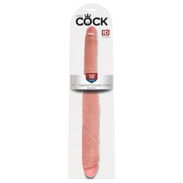 King Cock 16 avsmalnande - naturtrogen dubbel dildo (41cm)