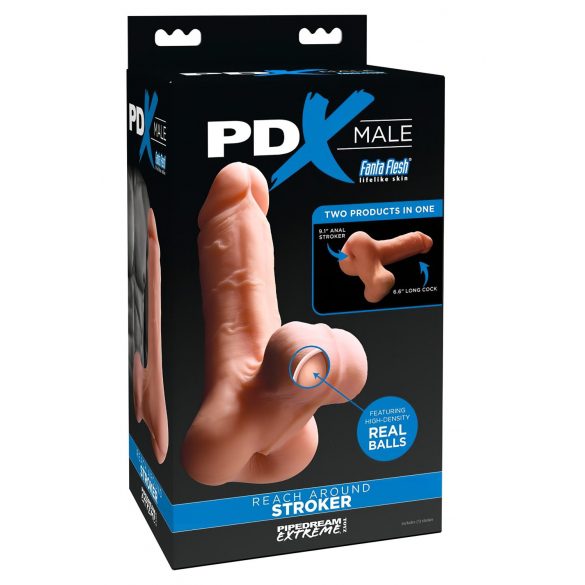 PDX Reach Around - 2-i-1 anal och penissleeve (natur)