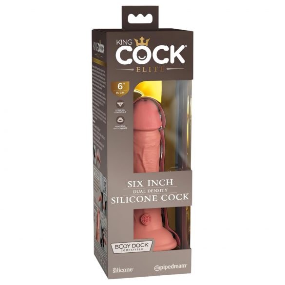 King Cock Elite 6 - Naturlig dildo med sugfot (15 cm)