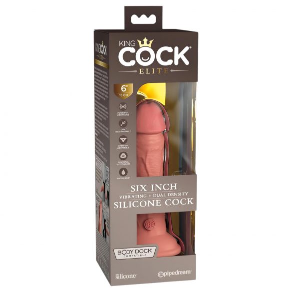 King Cock Elite 6 - naturtrogen dildo 15 cm (mörk)