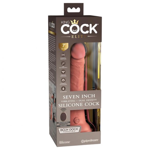 King Cock Elite 7 - sugande dildo m. bas, 18cm - naturlig