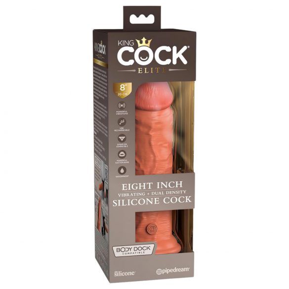 King Cock Elite 8 - realistisk dildo 20cm (mörk hud)