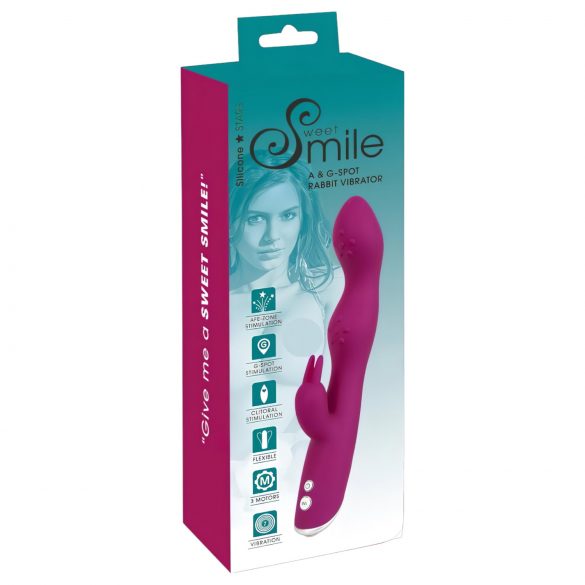 SMILE - böjlig vibrator med klitorisstimulerare för A och G-punkt (lila)