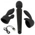 Ya Clit Wand - uppladdningsbar massagevibrator, svart set