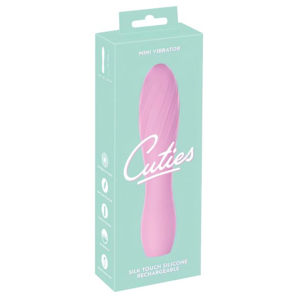 Cuties Mini 3 - uppladdningsbar, vattentät ribbad vibrator (rosa)